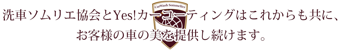 洗車ソムリエ協会とYes!カーコーティングはこれからも共に、お客様の車の美を提供し続けます。