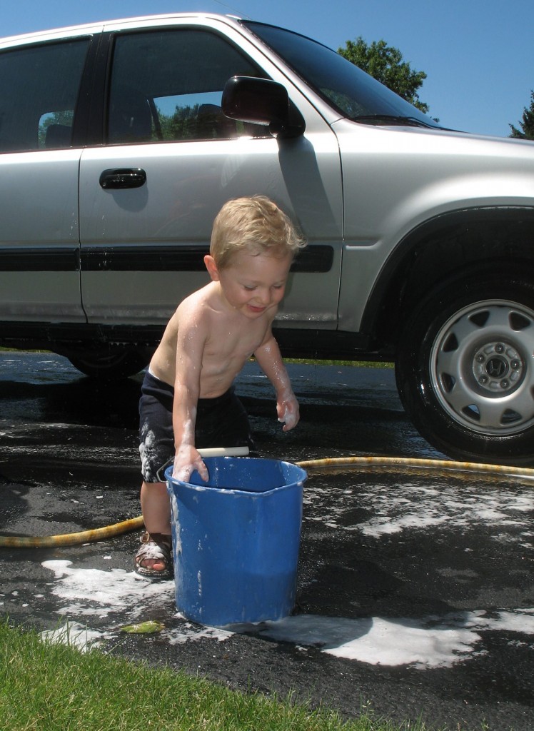 洗車　子供